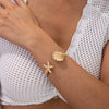 Bracelet Iron Metal Starfish Conch Pockmarked Surface Shell Electroplating Stacking Animal Style Women's