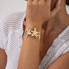 Bracelet Iron Metal Starfish Conch Pockmarked Surface Shell Electroplating Stacking Animal Style Women's