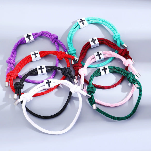 Bracelet Jewelry Alloy Block Cross Electroplating Mixed Material Unisex