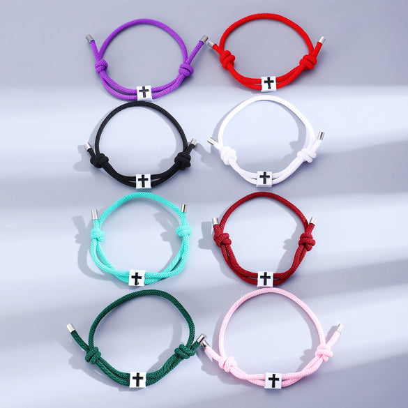 Bracelet Jewelry Alloy Block Cross Electroplating Mixed Material Unisex