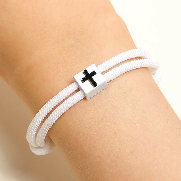 Bracelet Jewelry Alloy Block Cross Electroplating Mixed Material Unisex