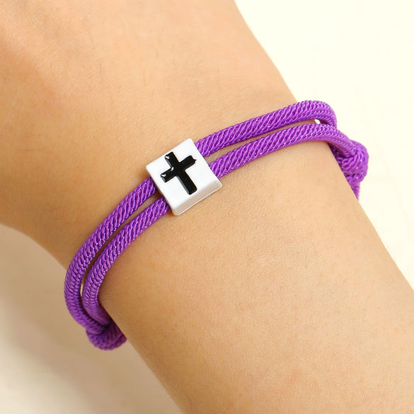 Bracelet Jewelry Alloy Block Cross Electroplating Mixed Material Unisex