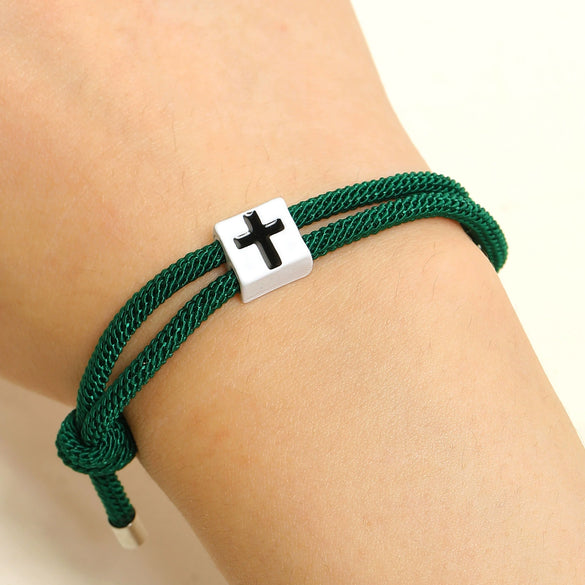 Bracelet Jewelry Alloy Block Cross Electroplating Mixed Material Unisex