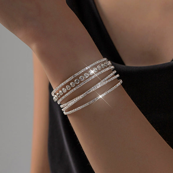 Bracelet Jewelry Alloy Geometric Rhinestone Electroplated