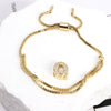 Bracelet Jewelry Gold Plated Geometric Letters Inlaid Zircon Electroplating