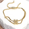 Bracelet Jewelry Gold Plated Geometric Letters Inlaid Zircon Electroplating