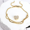 Bracelet Jewelry Gold Plated Geometric Letters Inlaid Zircon Electroplating