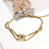 Bracelet Jewelry Gold Plated Geometric Letters Inlaid Zircon Electroplating
