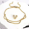 Bracelet Jewelry Gold Plated Geometric Letters Inlaid Zircon Electroplating