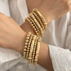 Bracelet Jewelry Mixed Materials Geometric Bohemian Style Electroplated Elastic Stacking Unisex