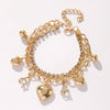 Bracelet Jewelry Multi Layer Heart Crown Pendant Lovely Style