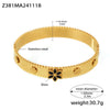 Bracelet Jewelry 316L Stainless Steel Glass Stone Zircon Plated 18K Real Gold Christmas Snowflake Design