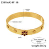 Bracelet Jewelry 316L Stainless Steel Glass Stone Zircon Plated 18K Real Gold Christmas Snowflake Design