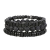 Bracelet Jewelry Wooden Beads Volcanic Stone Black Gallstone Black Frosted Geometric Handmade Unisex