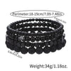 Bracelet Jewelry Wooden Beads Volcanic Stone Black Gallstone Black Frosted Geometric Handmade Unisex