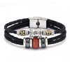 Bracelet Lapis Lazuli Tiger Eye Stone Cortex Stainless Steel Buckle Retro Geometric Handwoven Jewelry