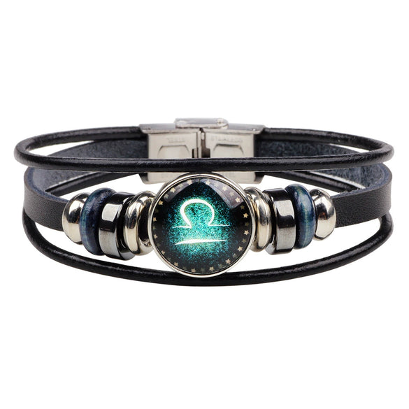 Bracelet Leather Woven Constellation Pattern Personality Style