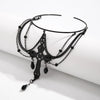 Bracelet Legchain Metal Crystal Open Arm Black Butterfly Multi Layer With Cross Pattern Electroplated