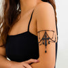 Bracelet Legchain Metal Crystal Open Arm Black Butterfly Multi Layer With Cross Pattern Electroplated