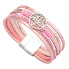 Bracelet Magnetic Material Leaves Pattern Electroplated Bohemian Style For Women