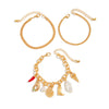Bracelet Metal Conch Crab Pendant Iron Chain Copper Clad Iron Chain Alloy Imitation Pearl Geometric Electroplating