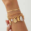Bracelet Metal Conch Crab Pendant Iron Chain Copper Clad Iron Chain Alloy Imitation Pearl Geometric Electroplating