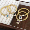 Bracelet Metal Heart Shaped Microinlay Love Rectangular Zirconium Beaded Unisex And Women's