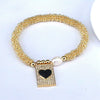 Bracelet Metal Heart Shaped Microinlay Love Rectangular Zirconium Beaded Unisex And Women's
