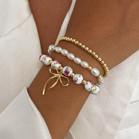 Bracelet Metal Heart Star Bow Shape Electroplating For Women