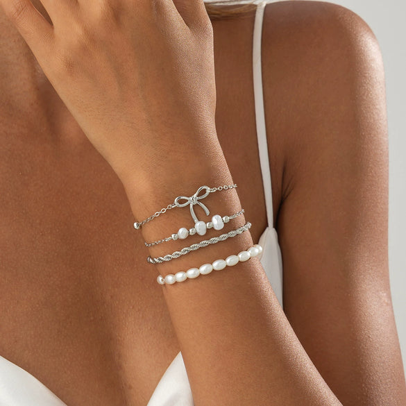 Bracelet Metal Heart Star Bow Shape Electroplating For Women