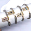 Bracelet Metal Rectangular Heart Microinlay Love Cross Beaded Zirconium Classic