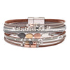 Bracelet Metal Woven Leaf Electroplated Women's