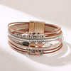 Bracelet Metal Woven Leaf Electroplated Women's