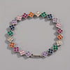 Bracelet Mixed Material Flower Zirconia Design Luxury