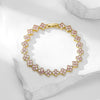 Bracelet Mixed Material Flower Zirconia Design Luxury