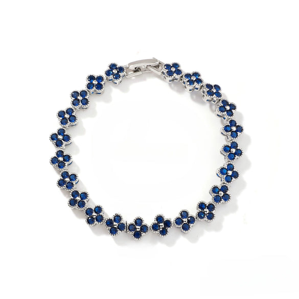 Bracelet Mixed Material Flower Zirconia Design Luxury