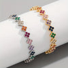 Bracelet Mixed Material Flower Zirconia Design Luxury