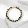 Bracelet Mixed Material Flower Zirconia Design Luxury