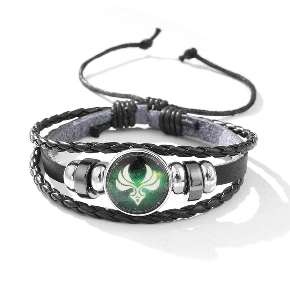 Bracelet Mixed Material Geometric Handmade