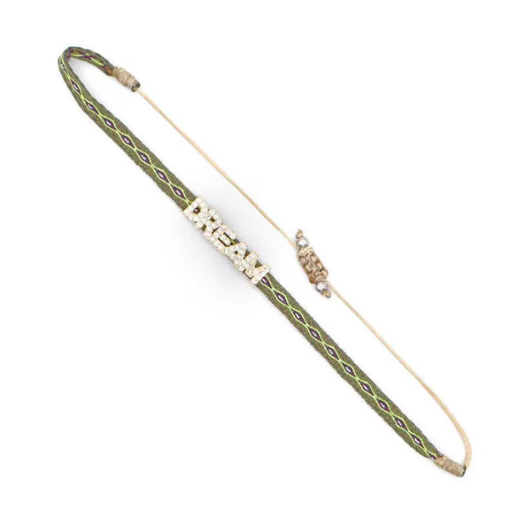 Bracelet Mixed Material Handwoven With Letters Numbers Text Pattern For Women