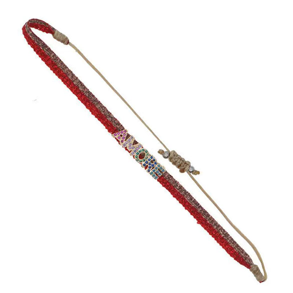 Bracelet Mixed Material Handwoven With Letters Numbers Text Pattern For Women