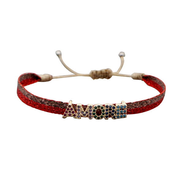 Bracelet Mixed Material Handwoven With Letters Numbers Text Pattern For Women