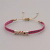 Bracelet Mixed Material Handwoven With Letters Numbers Text Pattern For Women