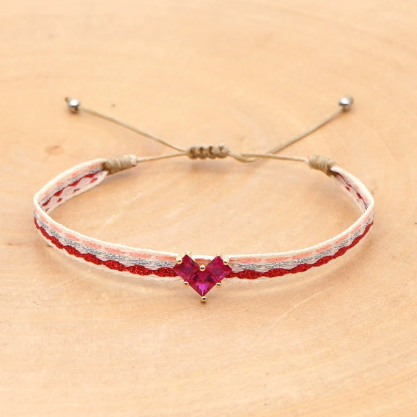 Bracelet Mixed Material Handwoven With Letters Numbers Text Pattern For Women