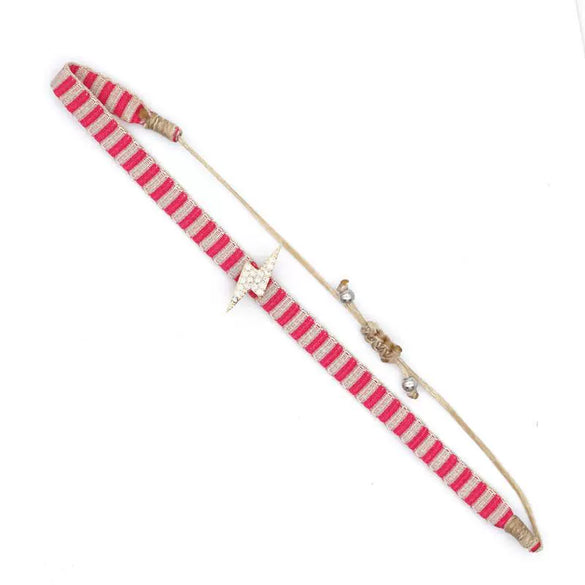 Bracelet Mixed Material Handwoven With Letters Numbers Text Pattern For Women