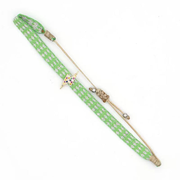 Bracelet Mixed Material Handwoven With Letters Numbers Text Pattern For Women
