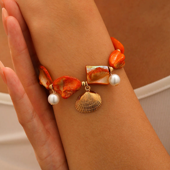 Bracelet Mixed Materials Geometric Style Electroplated For Women