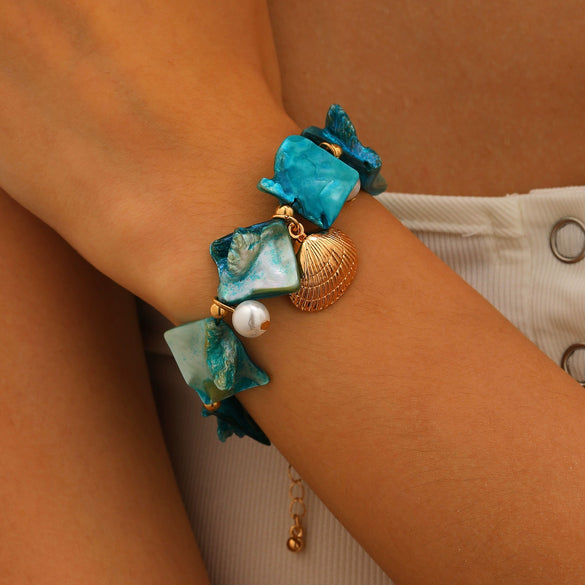 Bracelet Mixed Materials Geometric Style Electroplated For Women