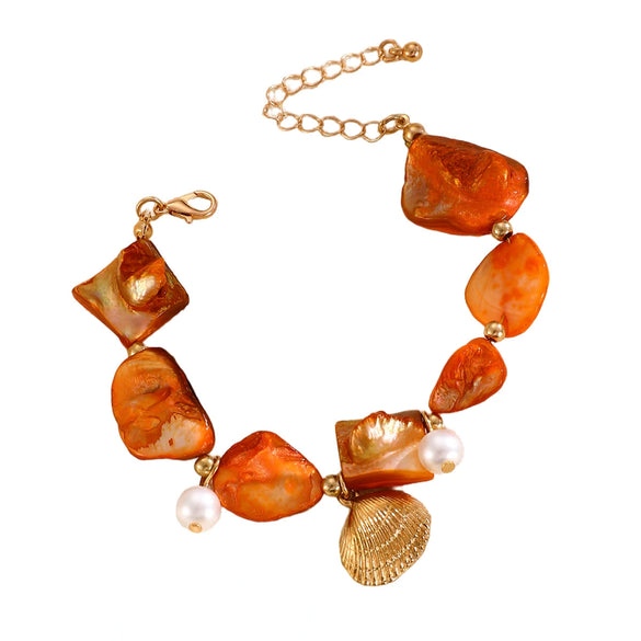 Bracelet Mixed Materials Geometric Style Electroplated For Women