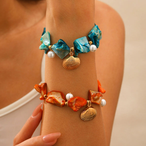 Bracelet Mixed Materials Geometric Style Electroplated For Women